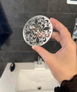 Fleur-De-Lis kitchen sink stopper brushed stainless steel Designer Drains