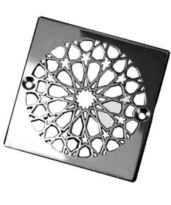 Moresque-No.-2-Square-Shower-Drain-Cover-Polished-Stainless_Designer-Drains