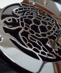 Round Shower Drain with Sea Turtle Design