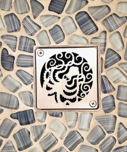 Square Shower Drain with Octopus Design