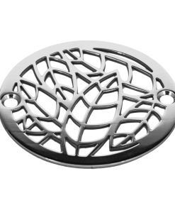 Sioux Chief Metal Rim Shower Drain Nature Almond Leaves Polished Stainless