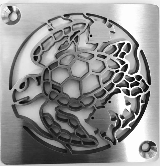 Sea Turtle Caretta, Replacement For Kerdi-Schluter,brushed stainless shower drain