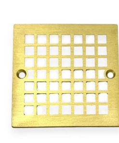 Geometric-No.-7-Sioux Chief’s 821-HQCP-shower-drain-brushed-brass_Designer-Drains