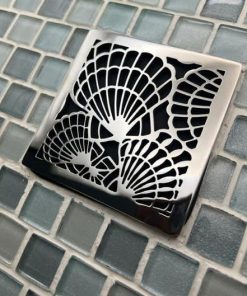 Seashells Design Ebbe replacement on tile Designer Drains